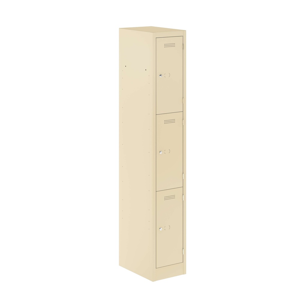 Primary 3 Door Single Locker Column | 300X450X1800 | Cream