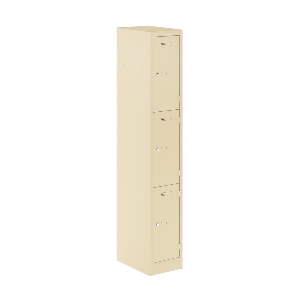 Primary 3 Door Single Locker Column | 300X450X1800 | Cream