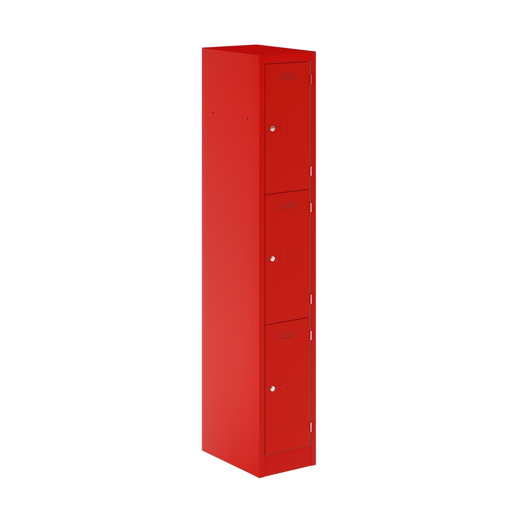 Primary 3 Door Single Locker Column | 300X450X1800 | Cardinal Red