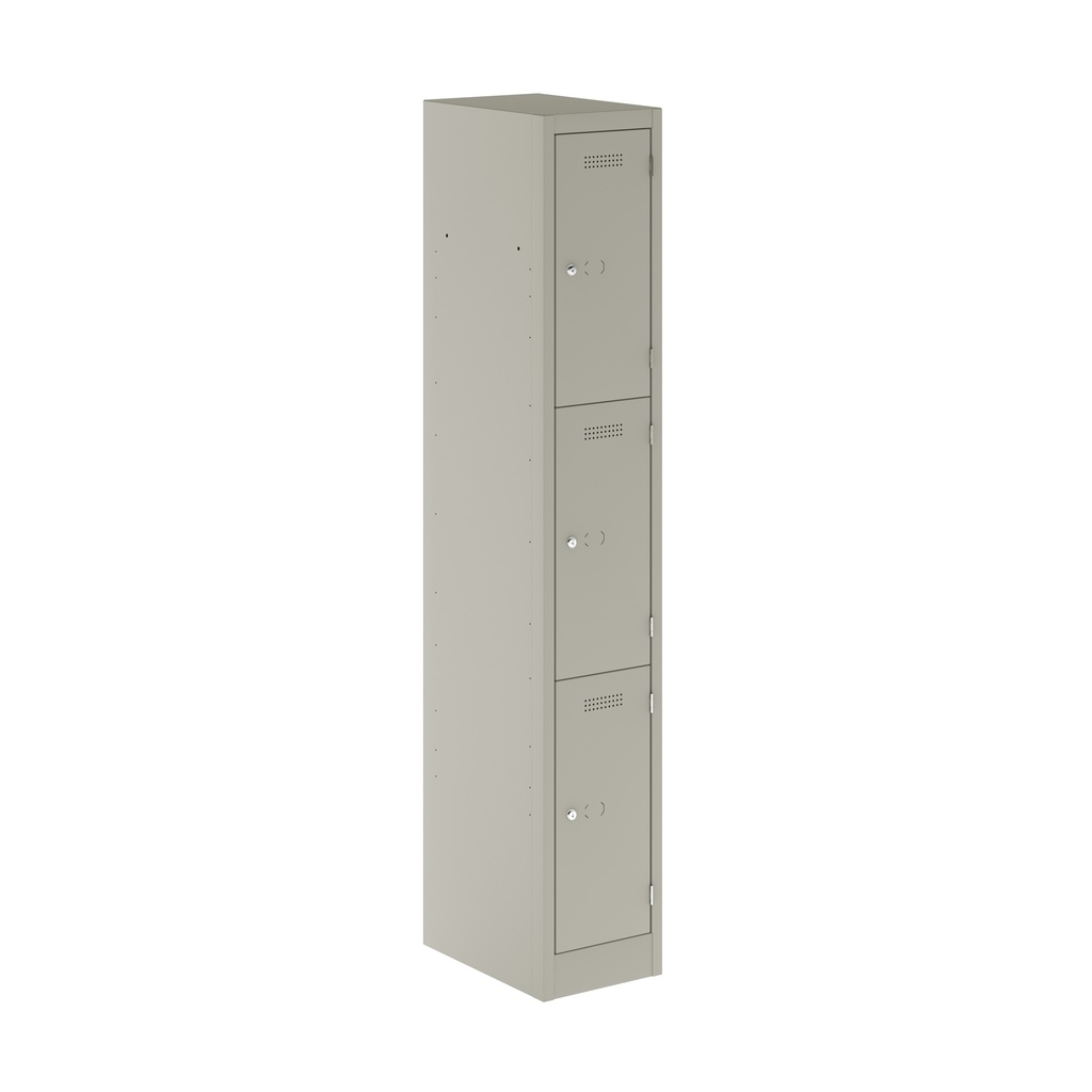 Primary 3 Door Single Locker Column | 300X450X1800 | Goose Grey