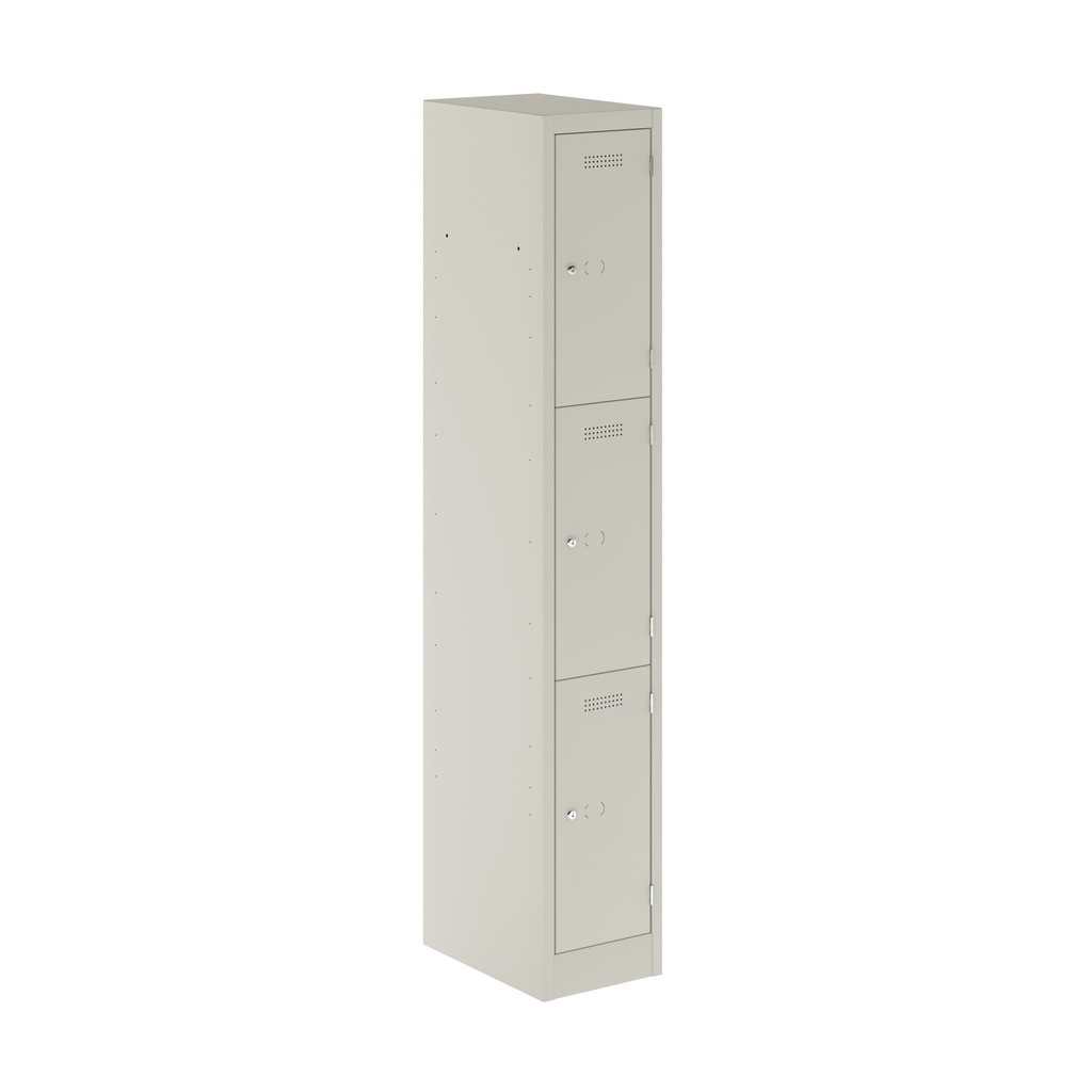 Primary 3 Door Single Locker Column | 300X450X1800 | Light Grey