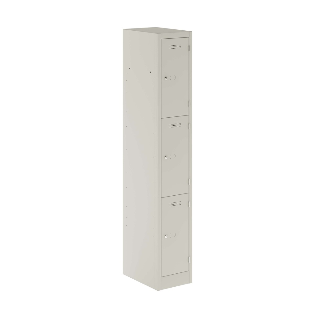Primary 3 Door Single Locker Column | 300X450X1800 | Light Grey