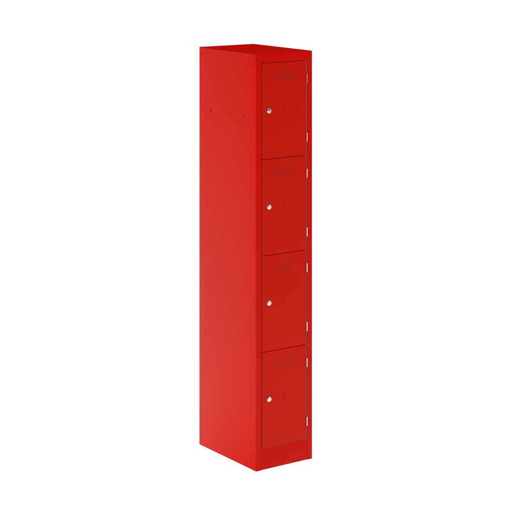 Primary 4 Door Single Locker Column | 300X450X1800 | Cardinal Red