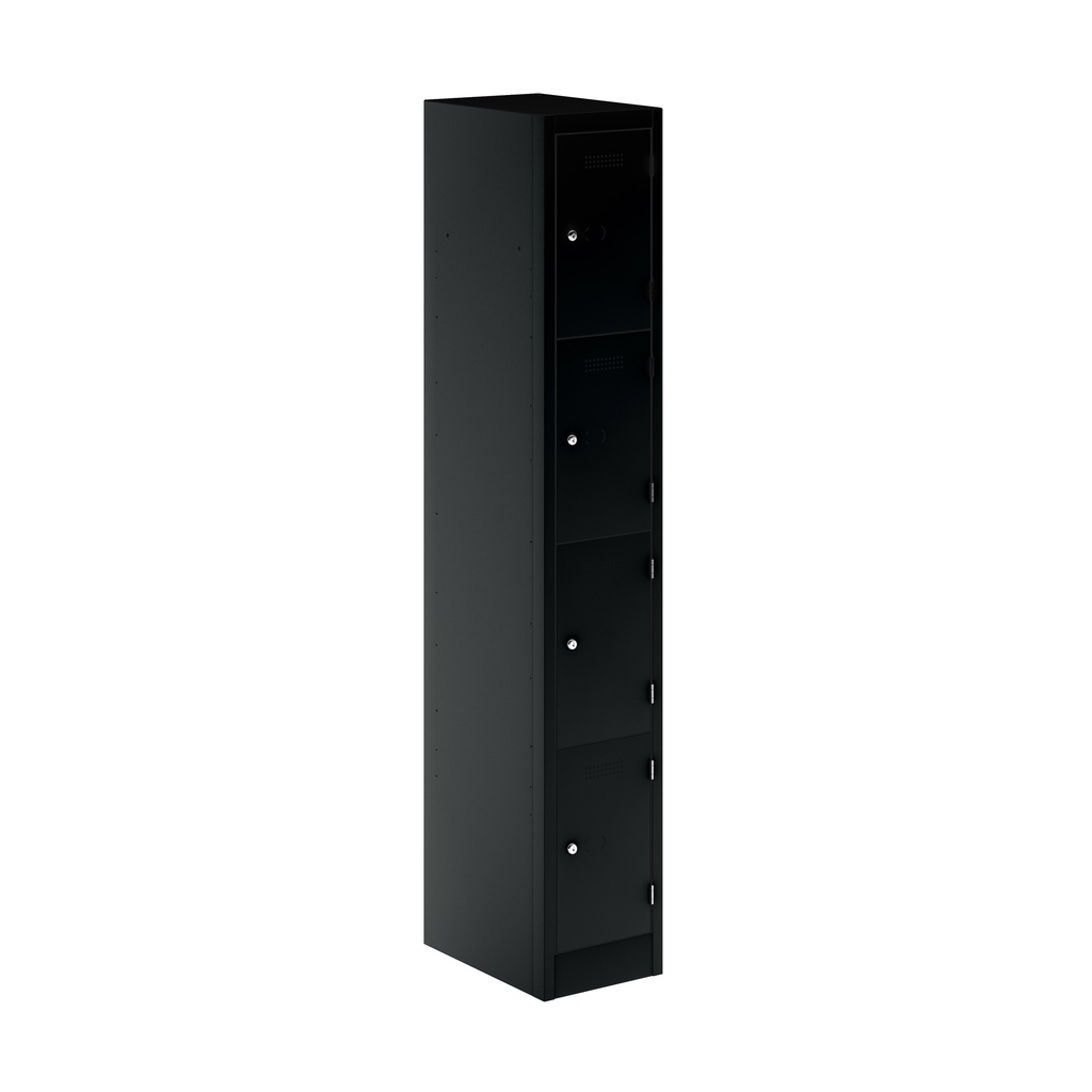 Primary 4 Door Single Locker Column | 300X450X1800 | Black