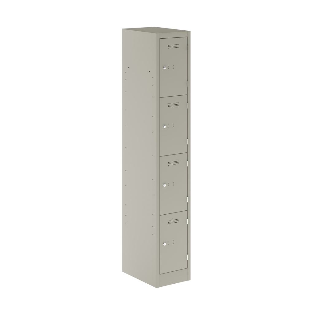 Primary 4 Door Single Locker Column | 300X450X1800 | Goose Grey
