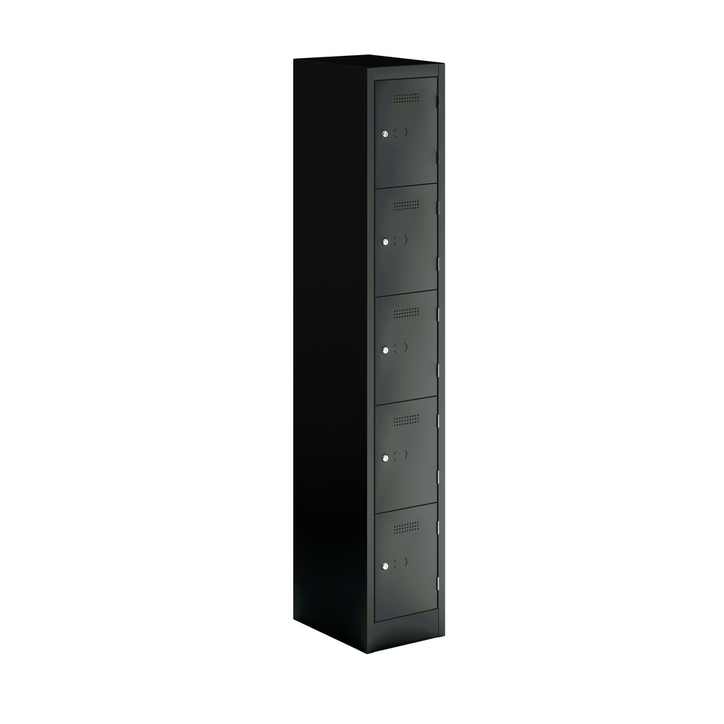 Primary 5 Door Single Locker Column | 300X450X1800 | Black