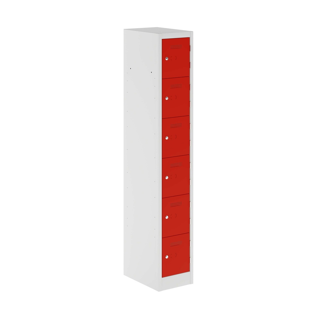 Primary 6 Door Single Locker Column | 300X450X1800 | Cardinal Red