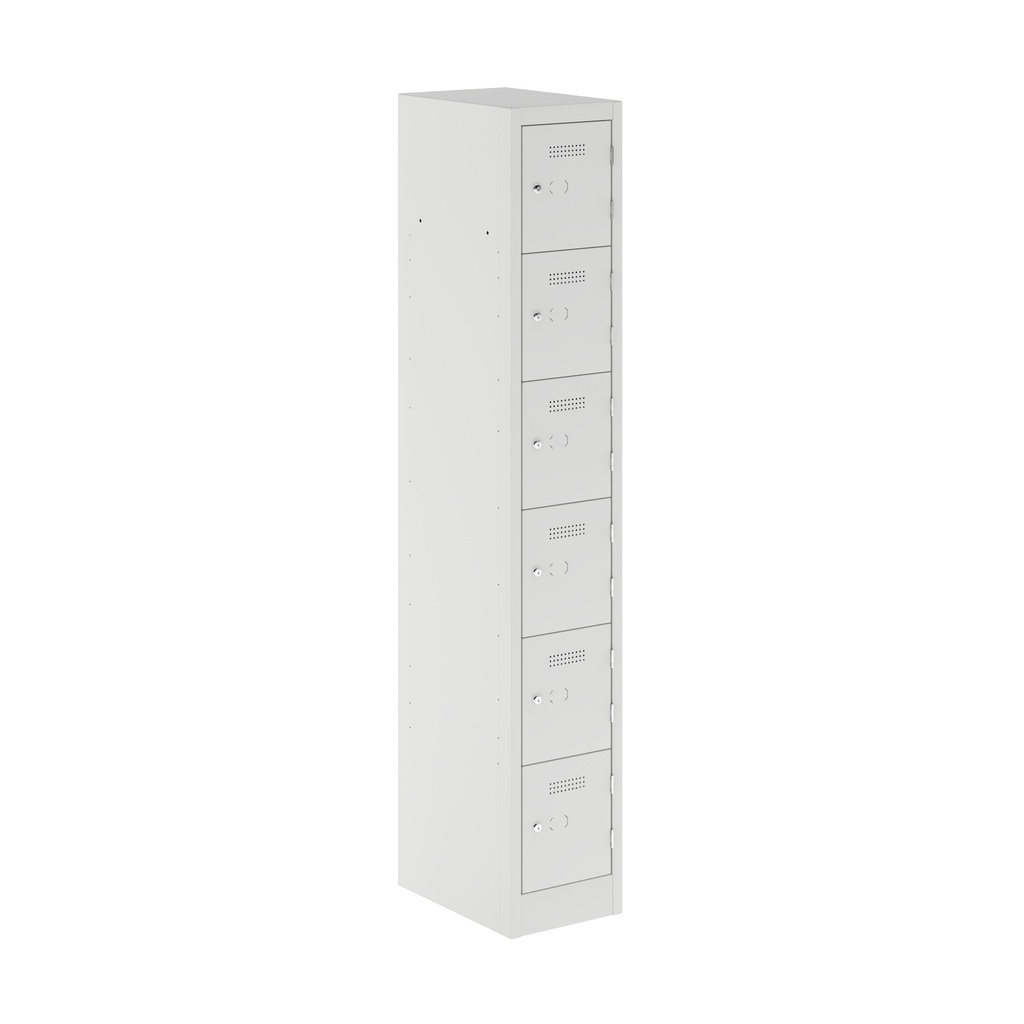 Primary 6 Door Single Locker Column | 300X450X1800 | Light Grey