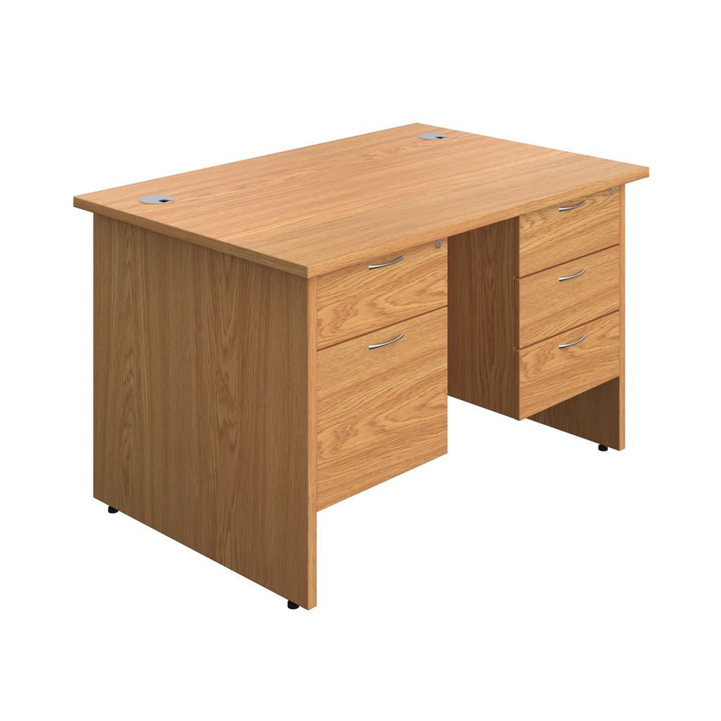 Panel Rectangular Desk + 2 & 3 Drawer Fixed Pedestal Bundle (FSC) | 1200X800 | Nova Oak/Nova Oak | 