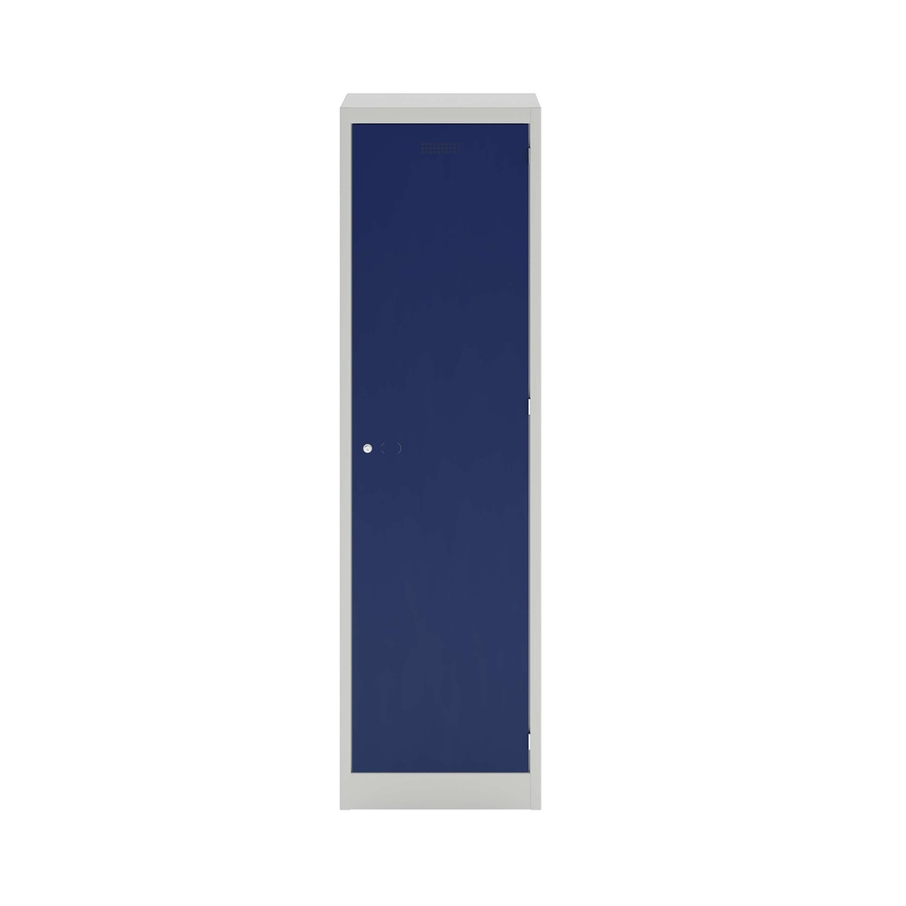 Lower Height Locker - 1370Mm H X 300Mm W X 450Mm D 1 Door Single Locker Column- Light Grey/Oxford Blue