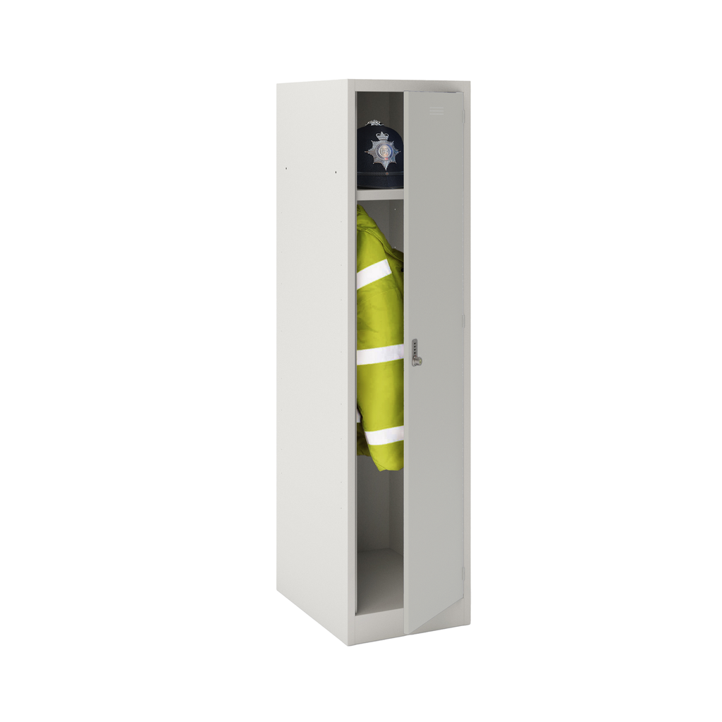 Police Locker (Includes 1 X Shelf And 1 X Coat Rail)- Light Grey