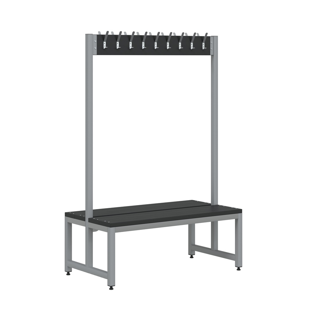 Double Sided Cloakroom Bench 12 Hooks - 1800Mmh X 1200Mmw X 600Mmw