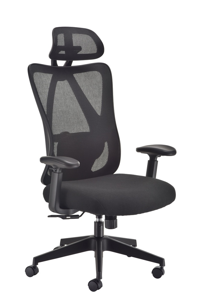 Mesh Back Chair | 1D Arms | Black