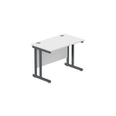 Core|Double Upright|Rectangular Desk|1000X600|White-Graphite