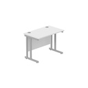 Core|Double Upright|Rectangular Desk|1000X600|White-Silver
