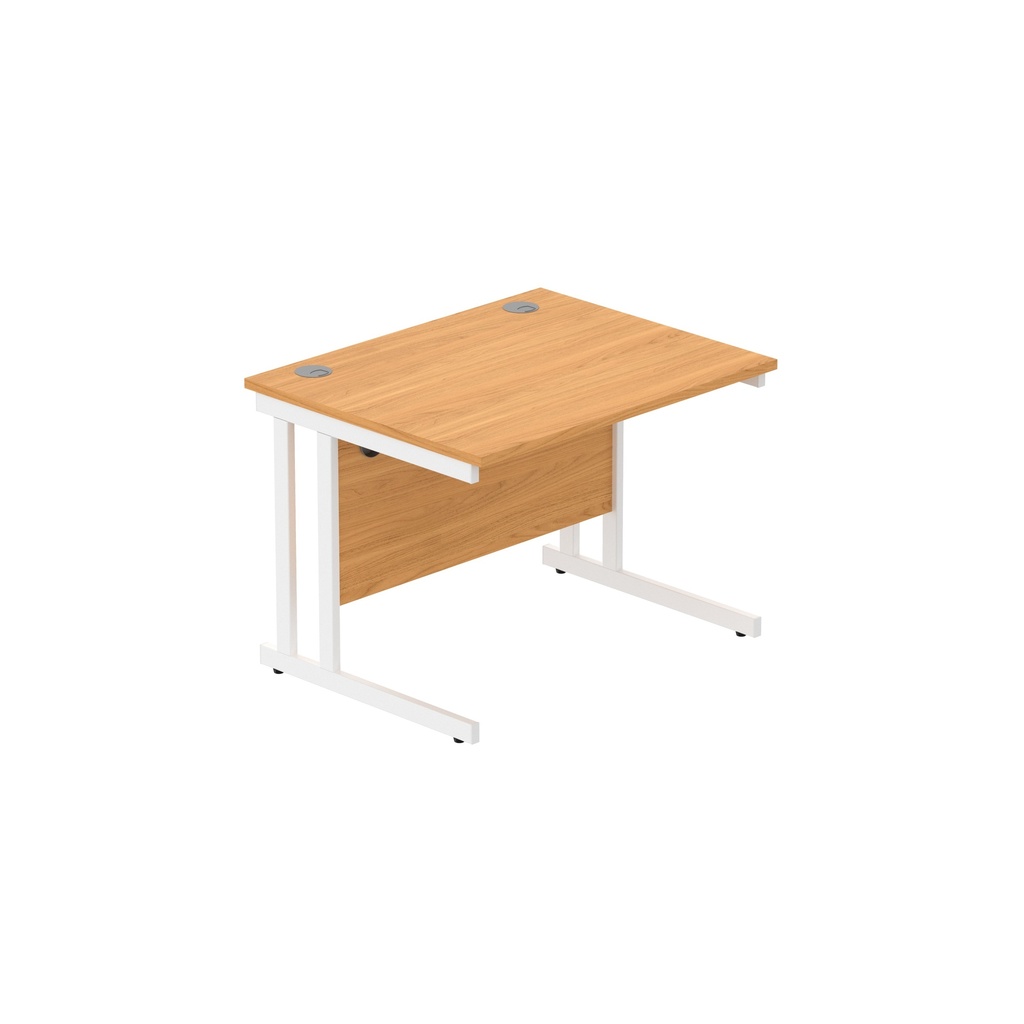 Core|Double Upright|Rectangular Desk|1000X800|Norweigan Beech-White