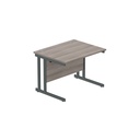 Core|Double Upright|Rectangular Desk|1000X800|Alaskan Grey Oak-Graphite