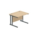 Core|Double Upright|Rectangular Desk|1000X800|Canadian Oak-Graphite