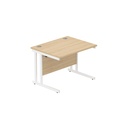 Core|Double Upright|Rectangular Desk|1000X800|Canadian Oak-White