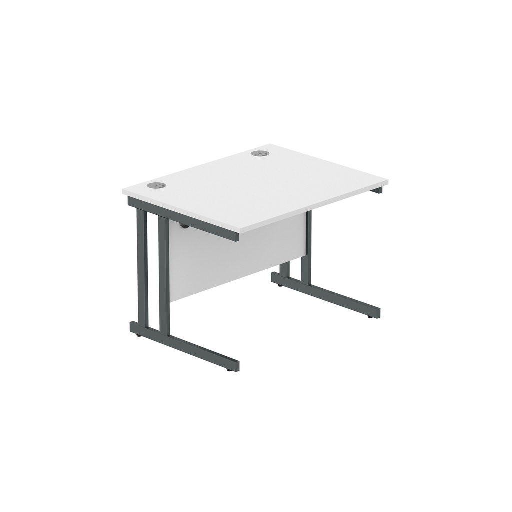 Core|Double Upright|Rectangular Desk|1000X800|Arctic White-Graphite