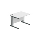 Core|Double Upright|Rectangular Desk|1000X800|Arctic White-Graphite