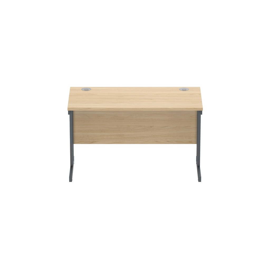 Office Rectangular Desk With Steel Double Upright Cantilever Frame (Fsc) | 1200X600 | Canadian Oak/Graphite
