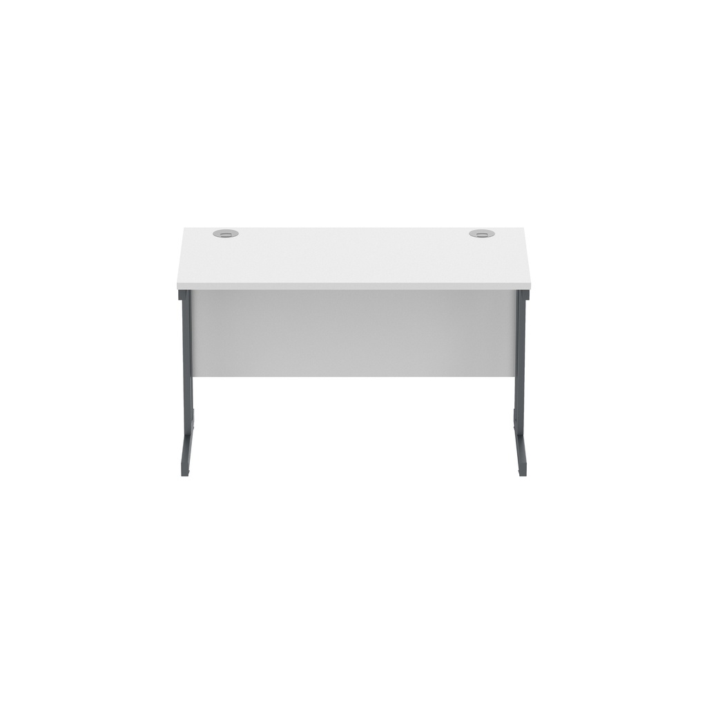 Office Rectangular Desk With Steel Double Upright Cantilever Frame (Fsc) | 1200X600 | Arctic White/Graphite