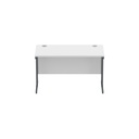 Office Rectangular Desk With Steel Double Upright Cantilever Frame (Fsc) | 1200X600 | Arctic White/Graphite