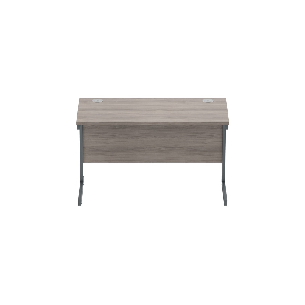 Core|Single Upright|Rectangular Desk|1200X600|Alaskan Grey Oak-Graphite
