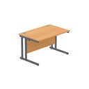 Office Rectangular Desk With Steel Double Upright Cantilever Frame (Fsc) | 1200X800 | Norwegian Beech/Graphite