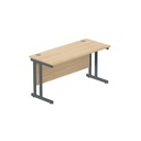Core|Double Upright|Rectangular Desk|1400X600|Canadian Oak-Graphite