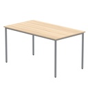 Office Rectangular Multi-Use Table (Fsc) | 1400X800 | Canadian Oak/Silver
