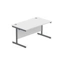 Core|Single Upright|Rectangular Desk|1400X800|Arctic White-Graphite