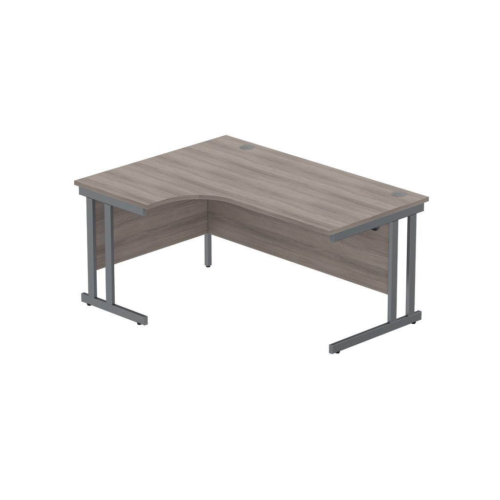 Core|Double Upright|Left Hand Radial Desk (Fsc)1600X1200|Alaskan Grey Oak-Graphite