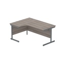 Office Left Hand Corner Desk With Steel Single Upright Cantilever Frame (Fsc) | 1600X1200 | Alaskan Grey Oak/Graphite