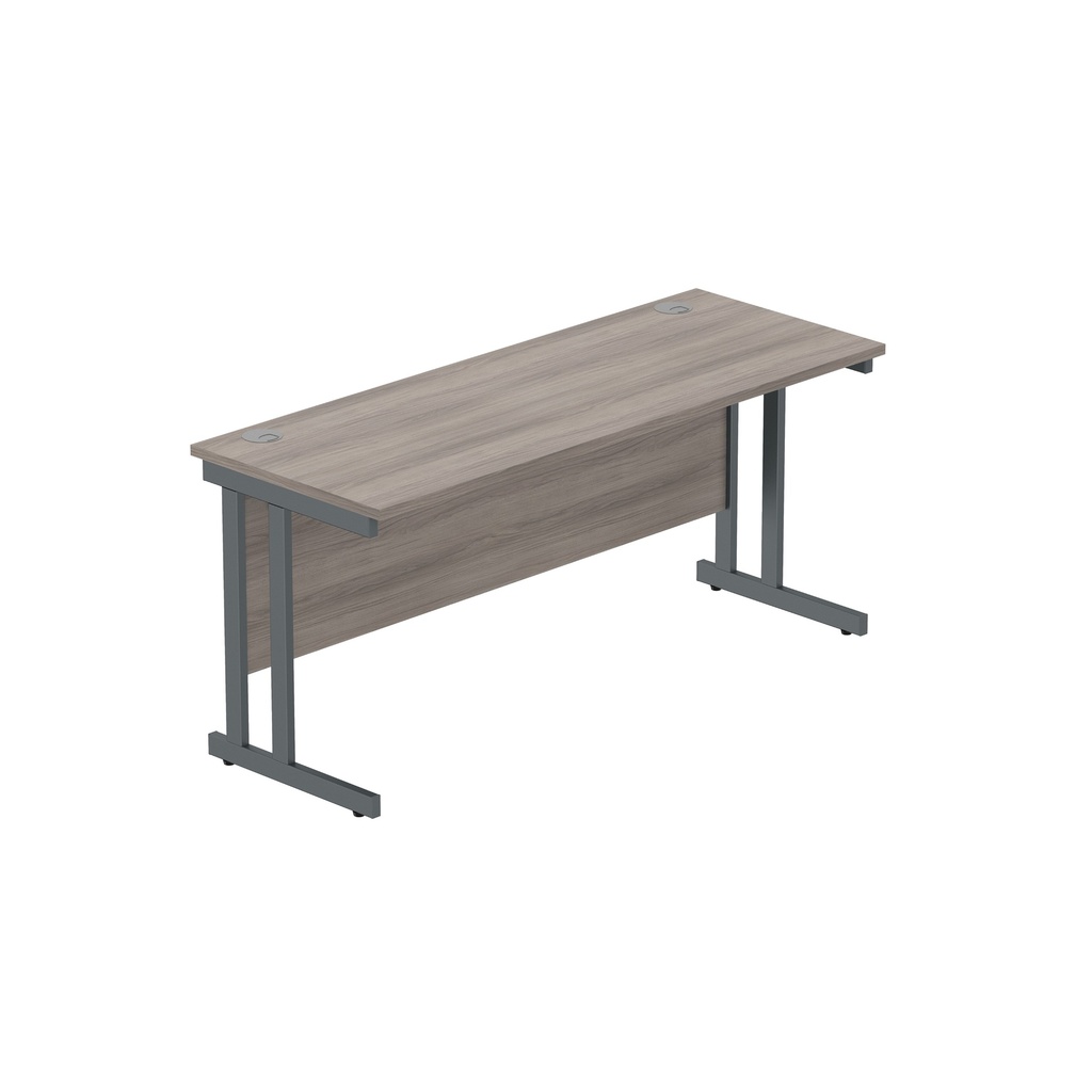 Core|Double Upright|Left Hand Radial Desk (Fsc)1600X600|Alaskan Grey Oak-Graphite