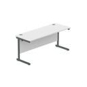 Office Rectangular Desk With Steel Single Upright Cantilever Frame (Fsc) | 1600X600 | Arctic White/Graphite