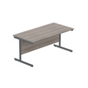 Office Rectangular Desk With Steel Single Upright Cantilever Frame (Fsc) | 1600X800 | Alaskan Grey Oak/Graphite