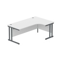Office Right Hand Corner Desk With Steel Double Upright Cantilever Frame (Fsc) | 1800X1200 | White/Graphite