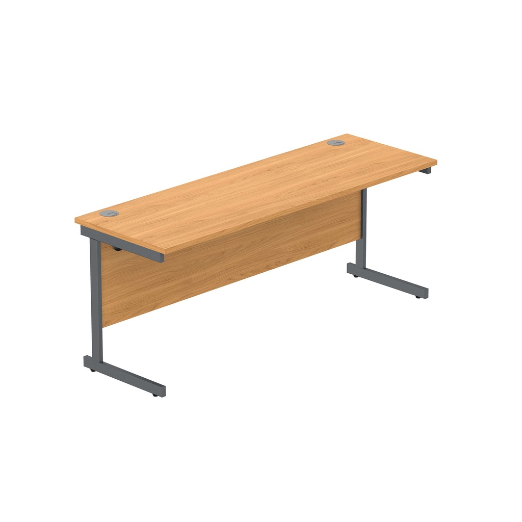 Office Rectangular Desk With Steel Single Upright Cantilever Frame (Fsc) | 1800X600 | Norwegian Beech/Graphite