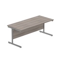 Office Rectangular Desk With Steel Single Upright Cantilever Frame (Fsc) | 1800X800 | Alaskan Grey Oak/Graphite