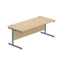 Office Rectangular Desk With Steel Single Upright Cantilever Frame (Fsc) | 1800X800 | Canadian Oak/Graphite