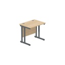 Core|Double Upright|Left Hand Radial Desk (Fsc)800X600|Canadian Oak-Graphite