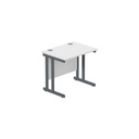 Core|Double Upright|Left Hand Radial Desk (Fsc)800X600|Arctic White-Graphite