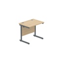 Core|Single Upright|Left Hand Radial Desk (Fsc)800X600|Canadian Oak-Graphite