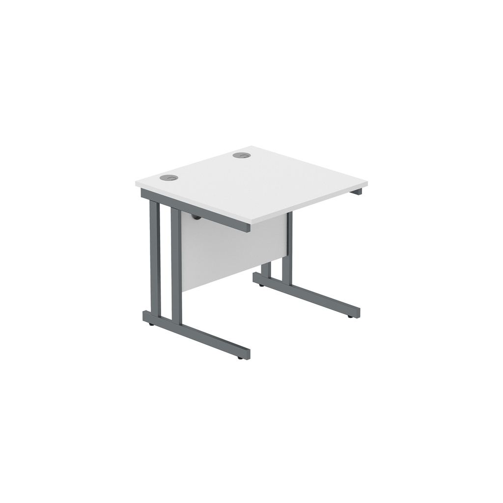 Core|Double Upright|Left Hand Radial Desk (Fsc)800X800|Arctic White-Graphite