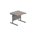 Office Rectangular Desk With Steel Single Upright Cantilever Frame (Fsc) | 800X800 | Alaskan Grey Oak/Graphite