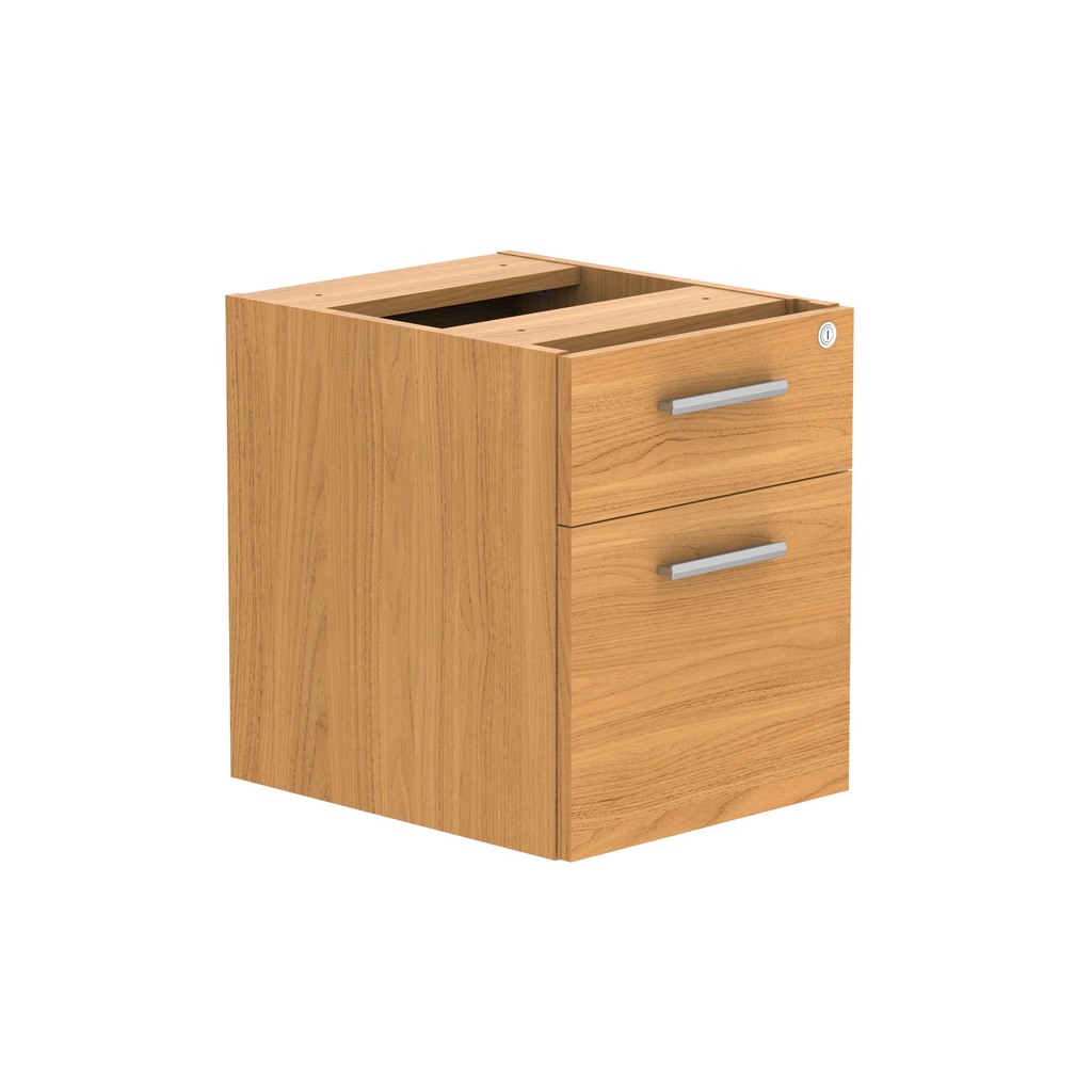 Fixed Under Desk Office Storage Unit (Fsc) | 2 Drawers | Norwegian Beech