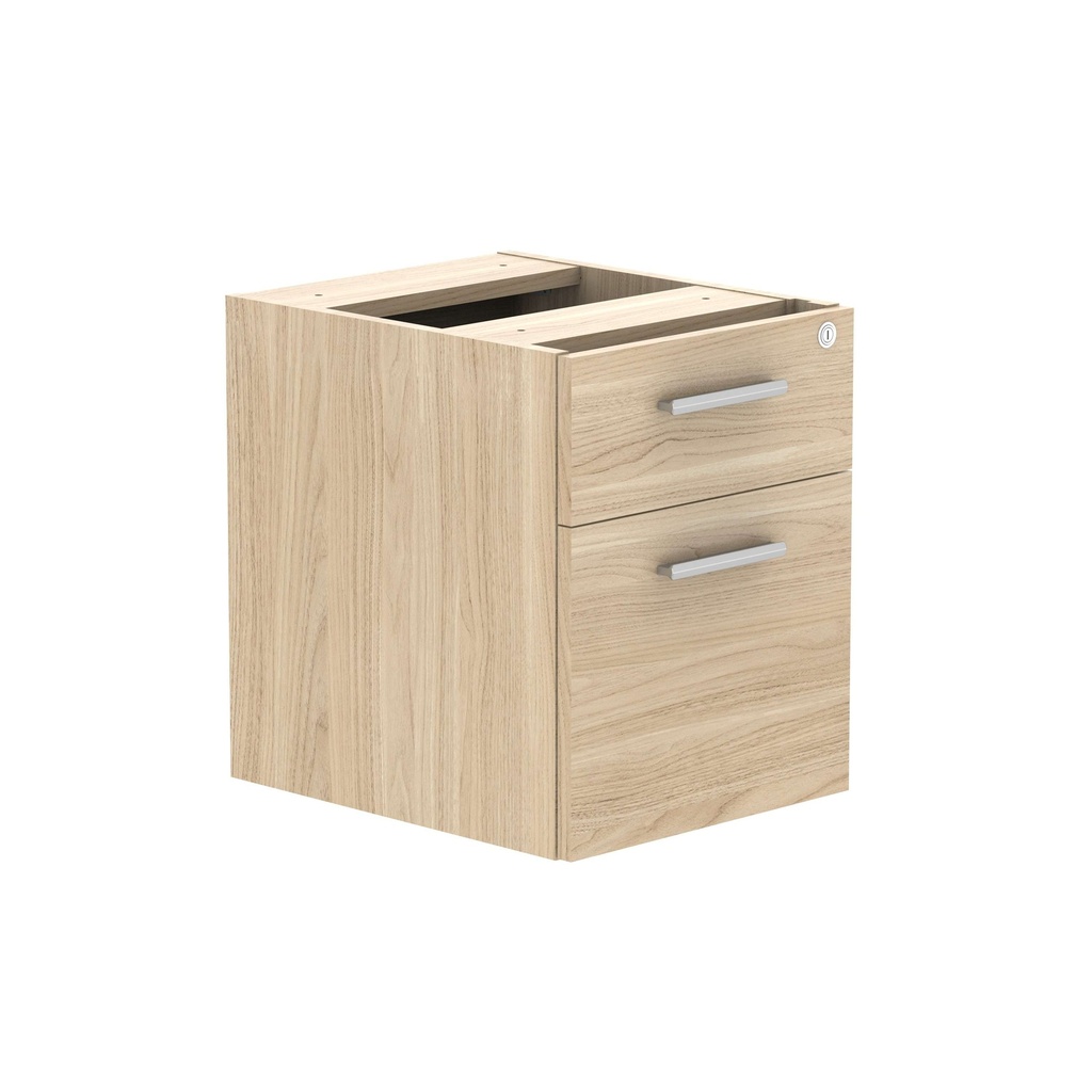 Fixed Under Desk Office Storage Unit (Fsc) | 2 Drawers | Canadian Oak