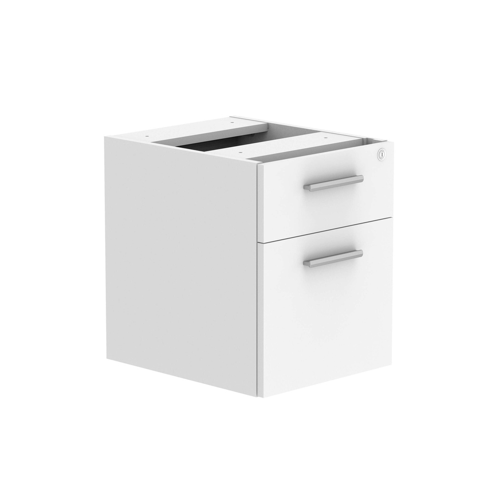 Fixed Under Desk Office Storage Unit (Fsc) | 2 Drawers | Arctic White